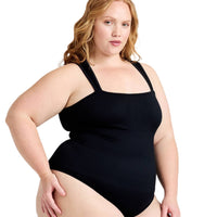 Ribbed Square Neck Shapewear Bodysuit