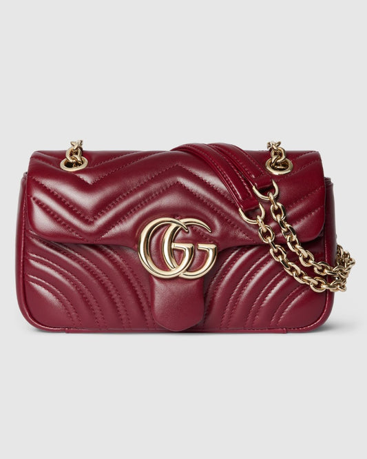 GG Marmont Small Shoulder Rosso Ancora Red Leather