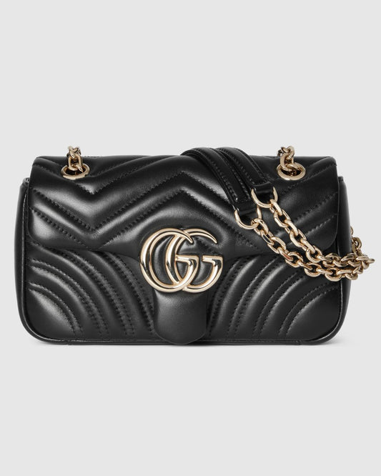 GG Marmont Small Shoulder Bag Black Leather