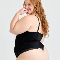 V-Neck Half Laced Bodysuit