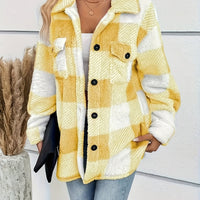 Plush Plaid Winter Coat - High Stretch