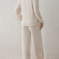 Spring and Autumn Long Sleeve Half-Zip Top and Pants