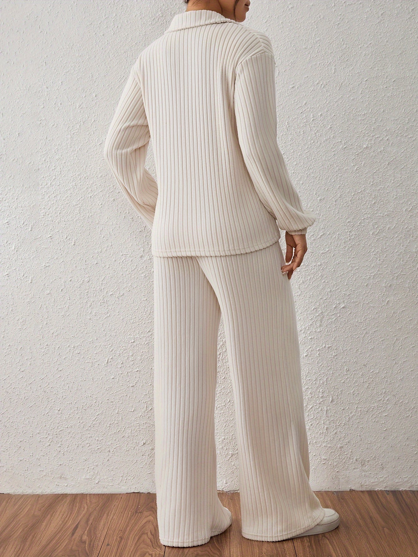 Spring and Autumn Long Sleeve Half-Zip Top and Pants