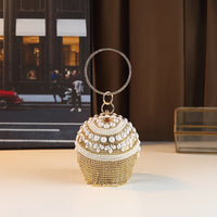 Golden Beaded Tassel Evening Clutch