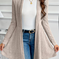 Elegant Textured Loose-Fit Cardigan - Mid-Stretch