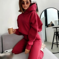 Women's Autumn/Winter New Solid Color Hoodie Set