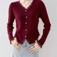 Pearl Button V-Neck Cardigan