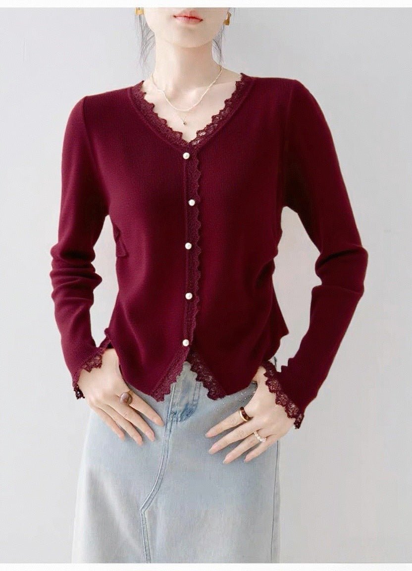 Pearl Button V-Neck Cardigan