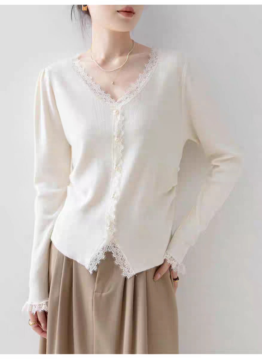 Pearl Button V-Neck Cardigan