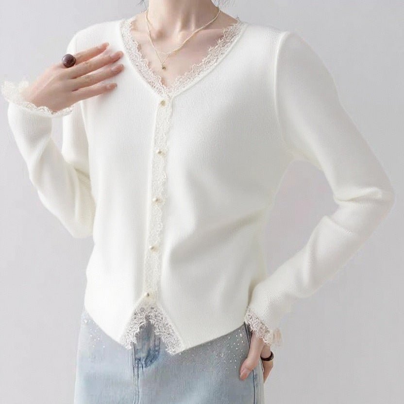 Pearl Button V-Neck Cardigan