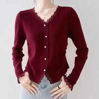 Pearl Button V-Neck Cardigan