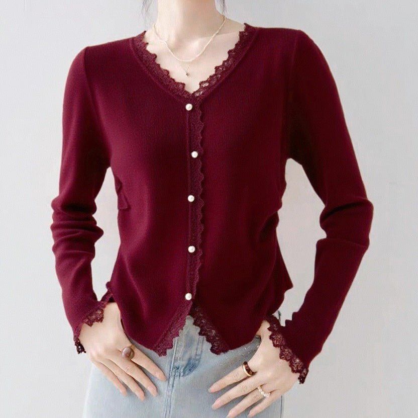 Pearl Button V-Neck Cardigan