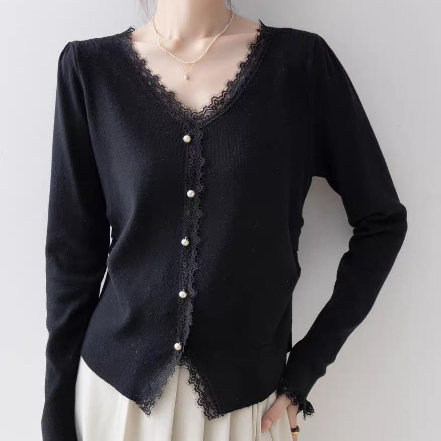 Pearl Button V-Neck Cardigan