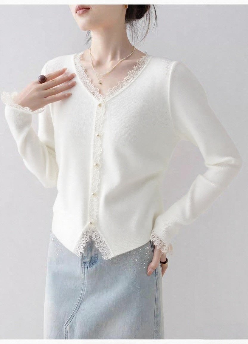 Pearl Button V-Neck Cardigan