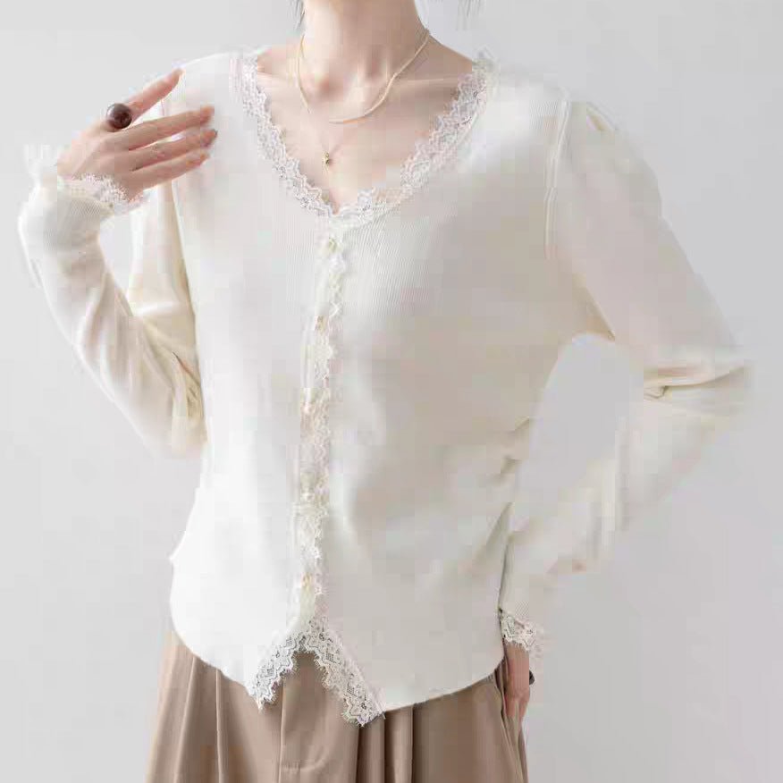 Pearl Button V-Neck Cardigan