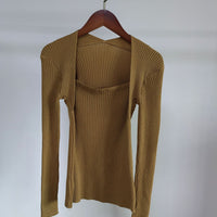 Slim Square Collar Commuter Pullover