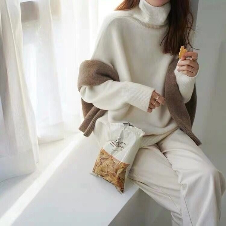 Loose Retro High-End Turtleneck Pullover