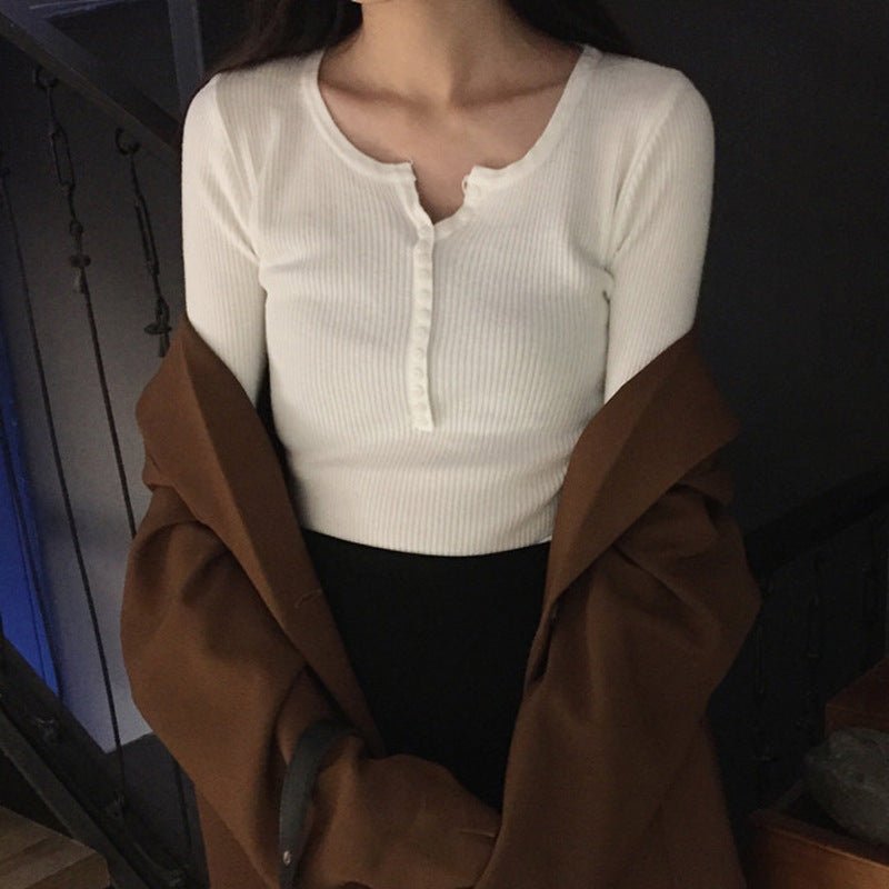 Slim V-Neck Core-Spun Pullover (9123)