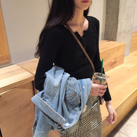 Slim V-Neck Core-Spun Pullover (9123)