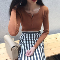 Slim V-Neck Core-Spun Pullover (9123)