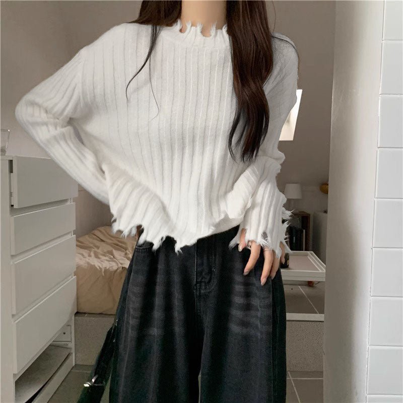 Slim Fit Sweet Lace Collar Pullover