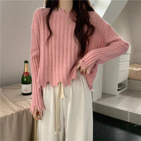 Slim Fit Sweet Lace Collar Pullover