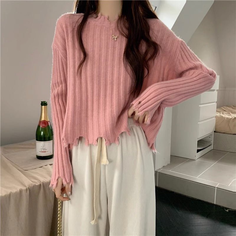 Slim Fit Sweet Lace Collar Pullover