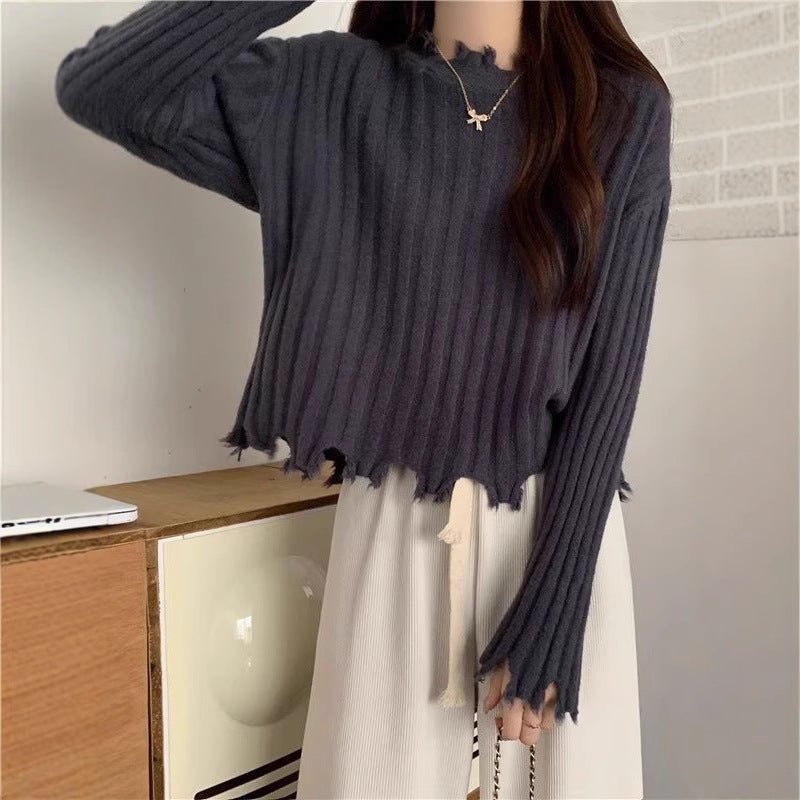 Slim Fit Sweet Lace Collar Pullover