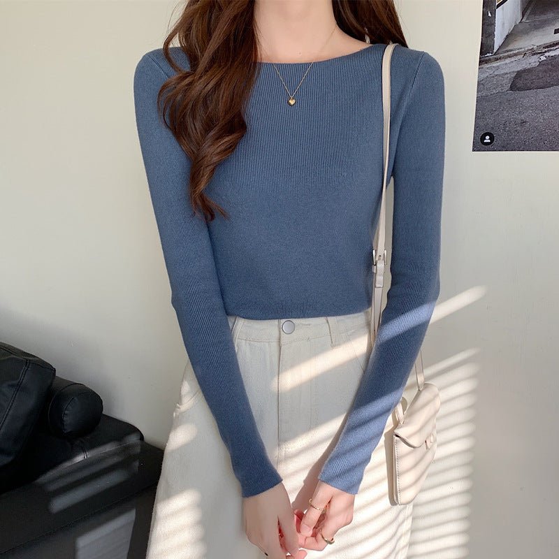 Slim One-Word Collar Pullover