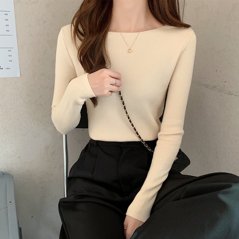 Slim One-Word Collar Pullover