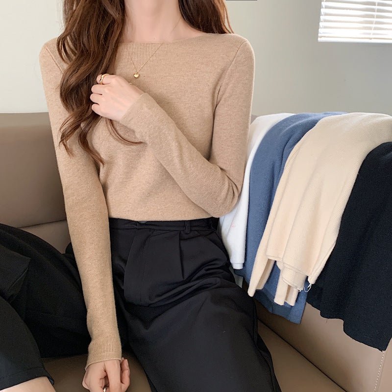 Slim One-Word Collar Pullover