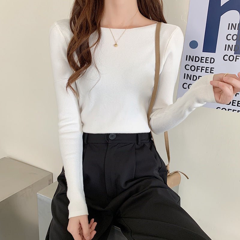 Slim One-Word Collar Pullover