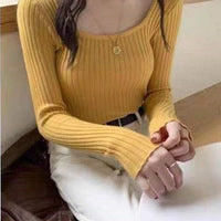 Slim Square Collar Commuter Pullover