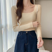 Slim Square Collar Commuter Pullover