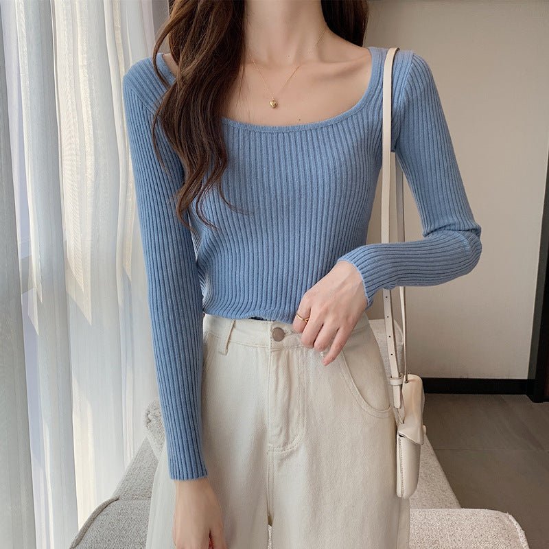 Slim Square Collar Commuter Pullover