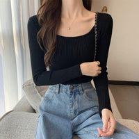 Slim Square Collar Commuter Pullover