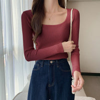 Slim Square Collar Commuter Pullover