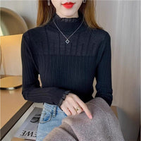 Elegant Slim Semi-Turtleneck Pullover