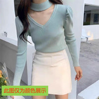 Elegant Slim Semi-Turtleneck Pullover