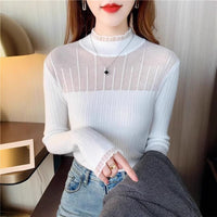 Elegant Slim Semi-Turtleneck Pullover
