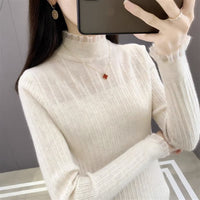 Elegant Slim Semi-Turtleneck Pullover