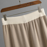 Contrast V-Neck Sweater & Wide Pants Set