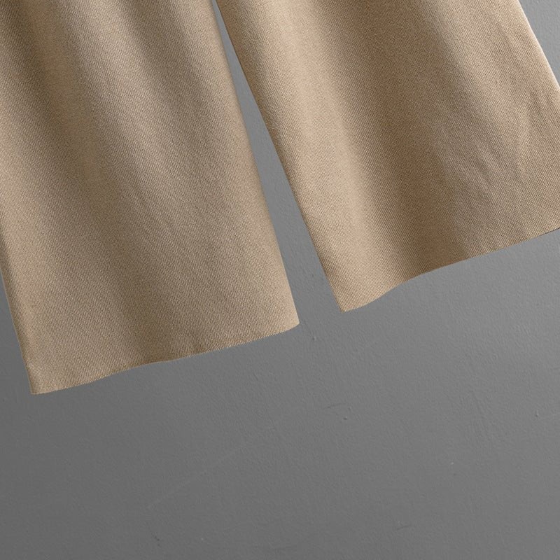 Contrast V-Neck Sweater & Wide Pants Set