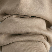 Contrast V-Neck Sweater & Wide Pants Set