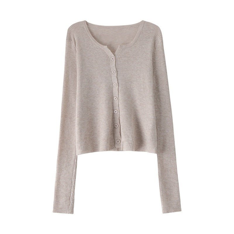Solid V-Neck Core-Spun Cardigan