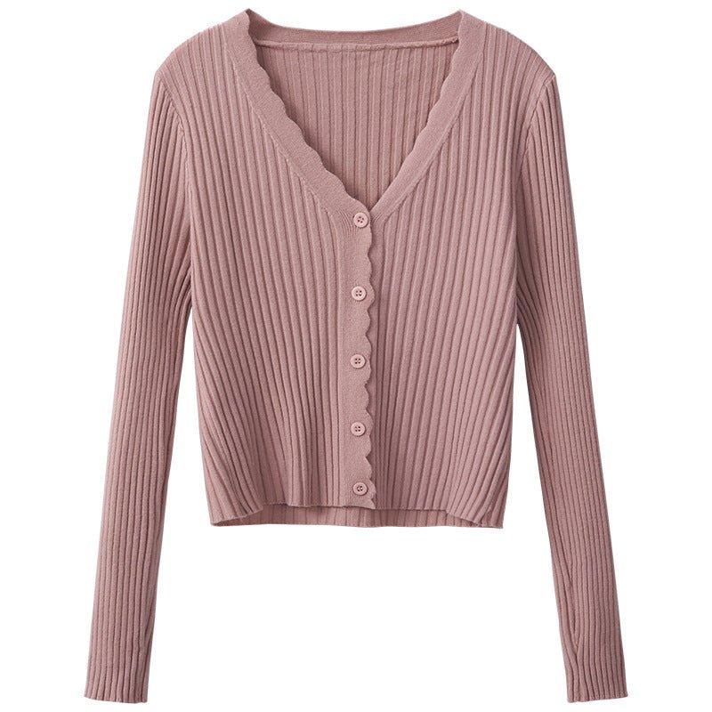 Slim Solid V-Neck Commuter Cardigan