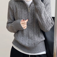 Loose Retro Thick Lapel Cardigan