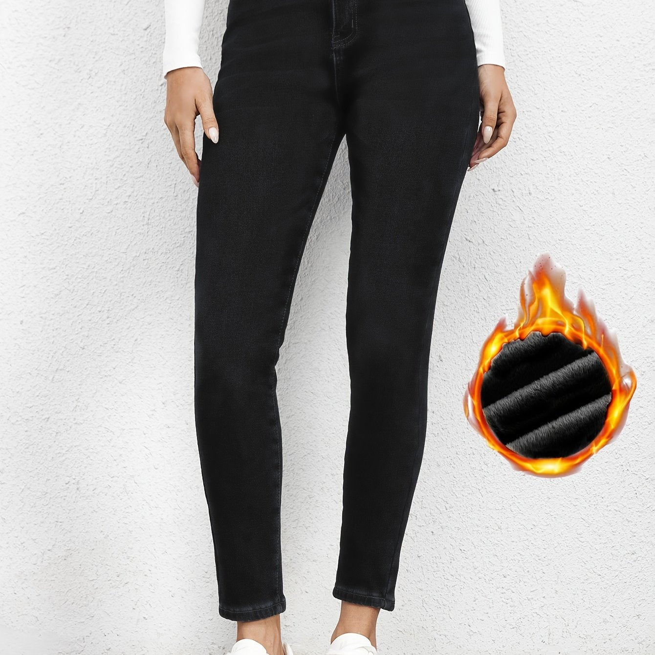 Fleece Lined Jeans - Warm Winter Denim with Medium Stretch