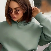 Women's Autumn/Winter New Solid Color Hoodie Set