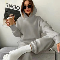 Women's Autumn/Winter New Solid Color Hoodie Set